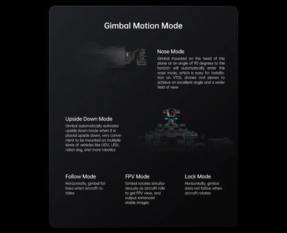 SIYI A8 mini 4K Gimbal Camara 8MP Ultra HD 6X Digital Zoom Gimbal Camera with 1/1.7" Sony Sensor 95g Lightweight 55x55x70mm.