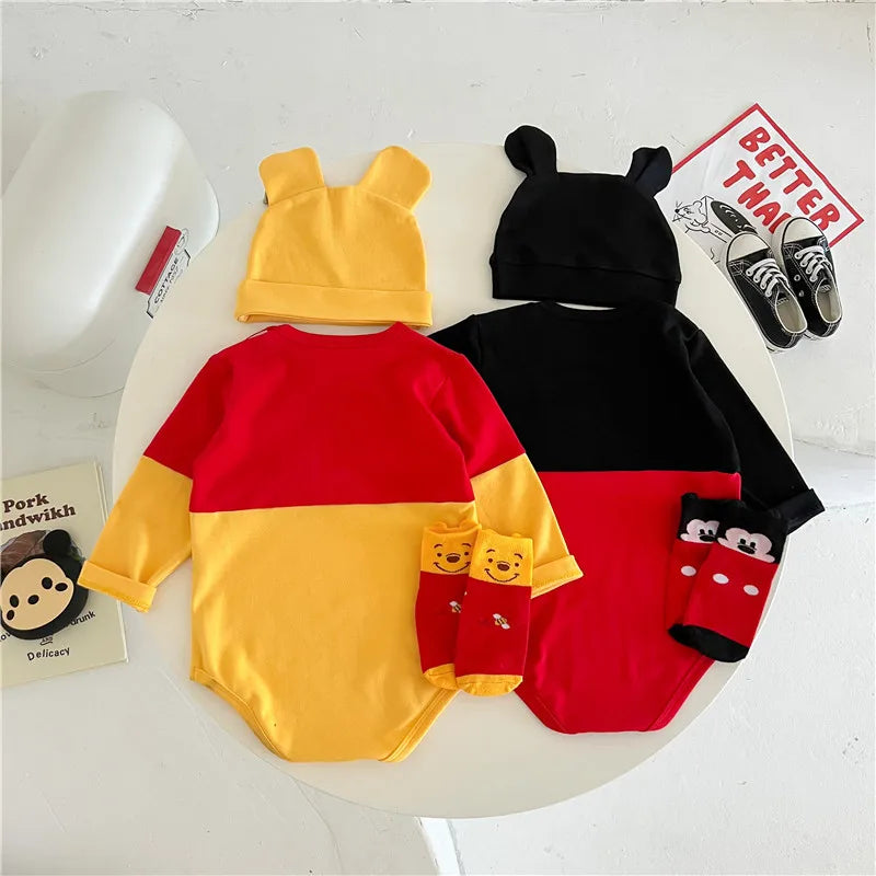 Winnie The Pooh Bär Baby Body Neugeborenen Langarm Strampler Kleinkind Jungen Mädchen Overall Kleidung K3529.