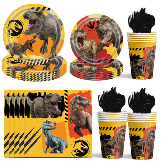 Jurassic Dinosaurier Geburtstagsparty liefert Dinosaurier Einweggeschirr Teller Tasse Serviette für Dinosaurier-Themen Party Kinder Jahre.