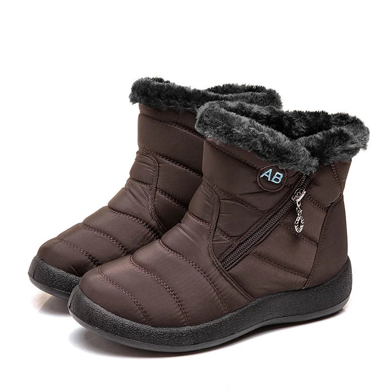 Snow Women Boots Comfortable Women's Boots Waterproof Women Shoes Zipper Shoes Woman Soft Fur Women's Winter Boots Botas Mujer