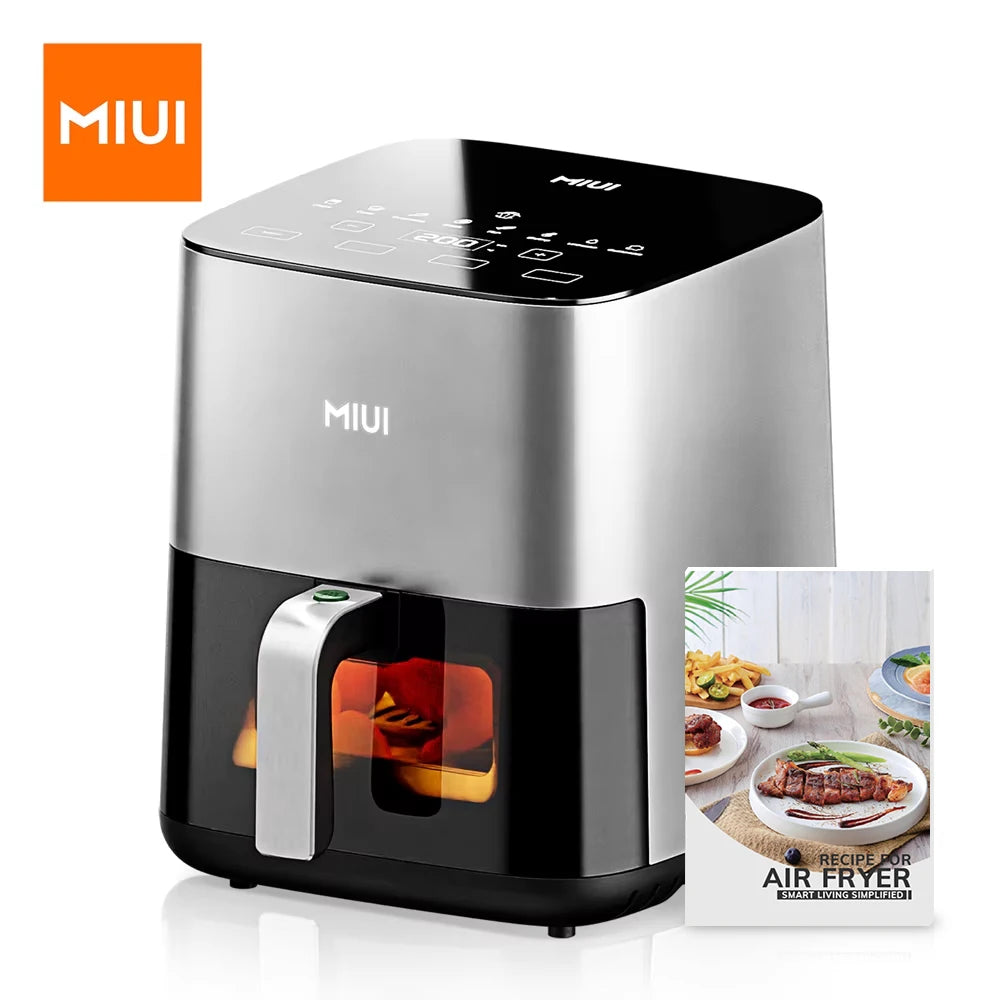 MIUI Air Fryer 5L, Electric Hot Fryer Oven Oilless Cooker with Touch Control & Nonstick Basket & Visible Window, Family Size.