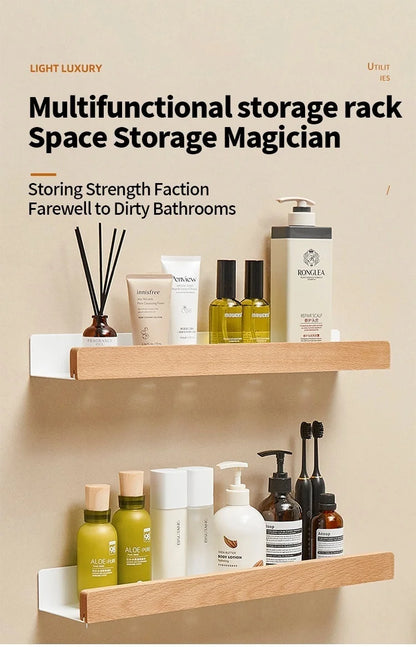Holz Aluminium Material Badezimmer Regal Organizer Eckregal Shampoo Lagerregal Dusche Wandregal Badezimmer Organizer
