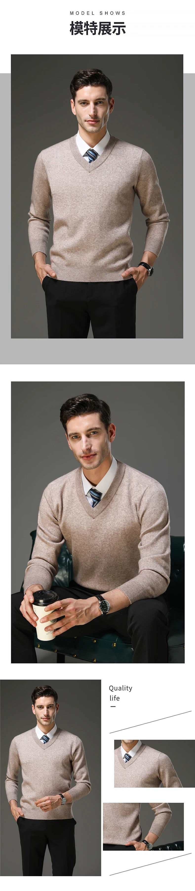 Top Grade Thick Anti-Pilling New Fashion Brand Autum Winter Knit Pullover Men Slim Fit Sweater Business Casual Woolen Jumper.