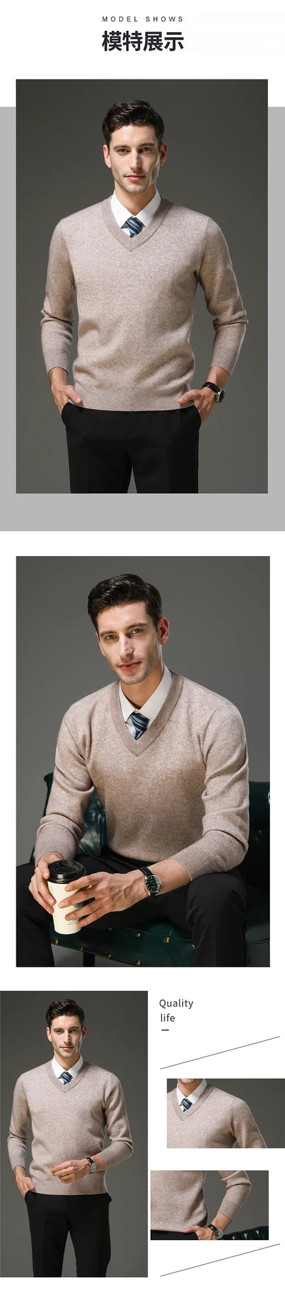 Top Grade Thick Anti-Pilling New Fashion Brand Autum Winter Knit Pullover Men Slim Fit Sweater Business Casual Woolen Jumper.