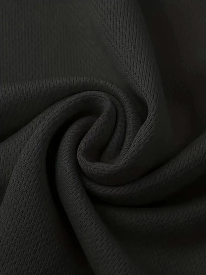 Round Neck T-Shirt 1 Piece Black Ultra-Light Men's Quick Drying Breathable Sweat-Absorbent Shirt Suitable for Fitness Gym and Ru.