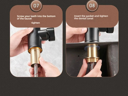 Kitchen Hot and Cold Water Faucets Household Kitchen Sink Splash Proof Sink Tap Deck Mounted Sprayer Taps