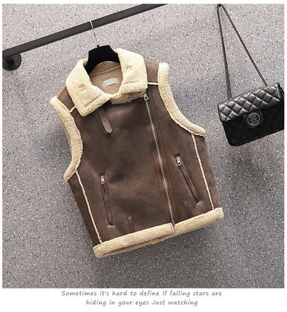 Ärmellose Jacke weibliche Pu Leder Weste Mantel Frauen 2024 Herbst Winter neue Motorrad Weste lose Oberbekleidung Roman beliebte Top.