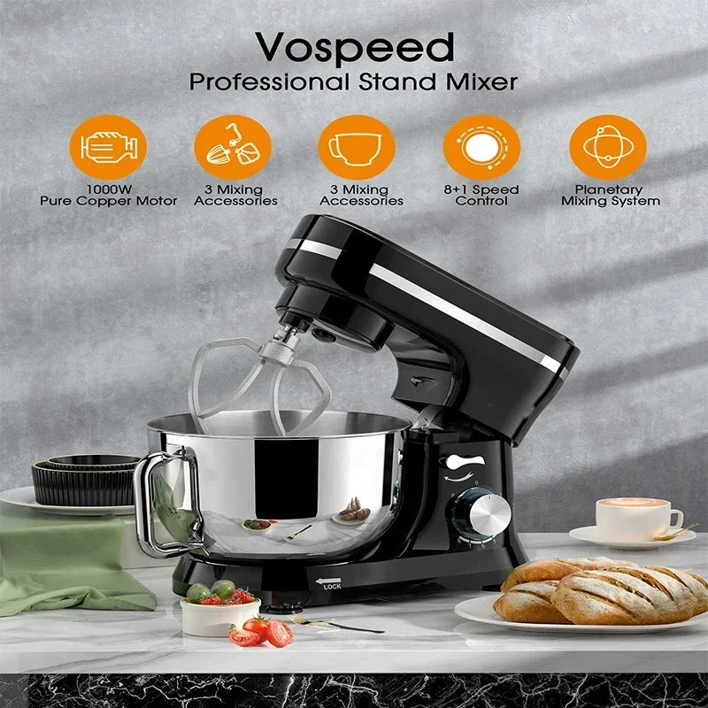 3in1 Multifunctional Chef Machine Kitchen Food Processor Stand Cream Egg Whisk Mixer Blender Cake Dough Bread Maker Machine.