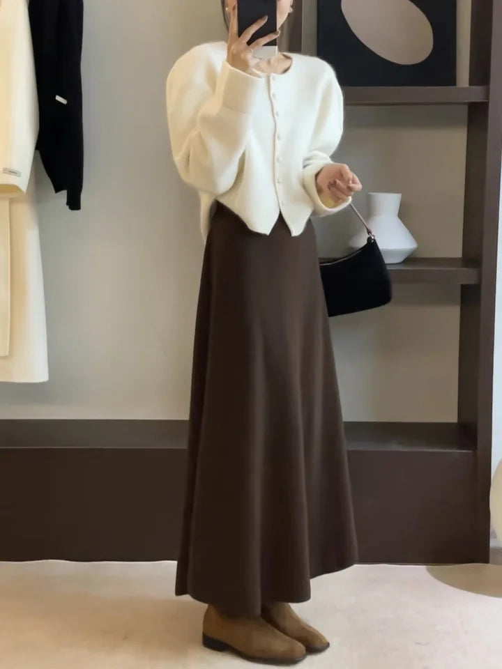 2024 Korean Version of Pure Wool, Super Big Swing Length~ Super Good Quality Big Swing Skirt~.