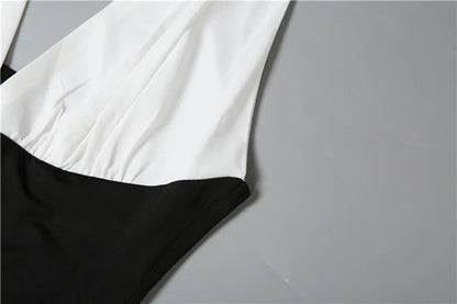 Seltsame Puss Halter-Backless Kleid Frauen Elegante Patchwork Korsett Tiefem v-ausschnitt Ärmellose Sommer Elegan Geburtstag Party Vestidos.