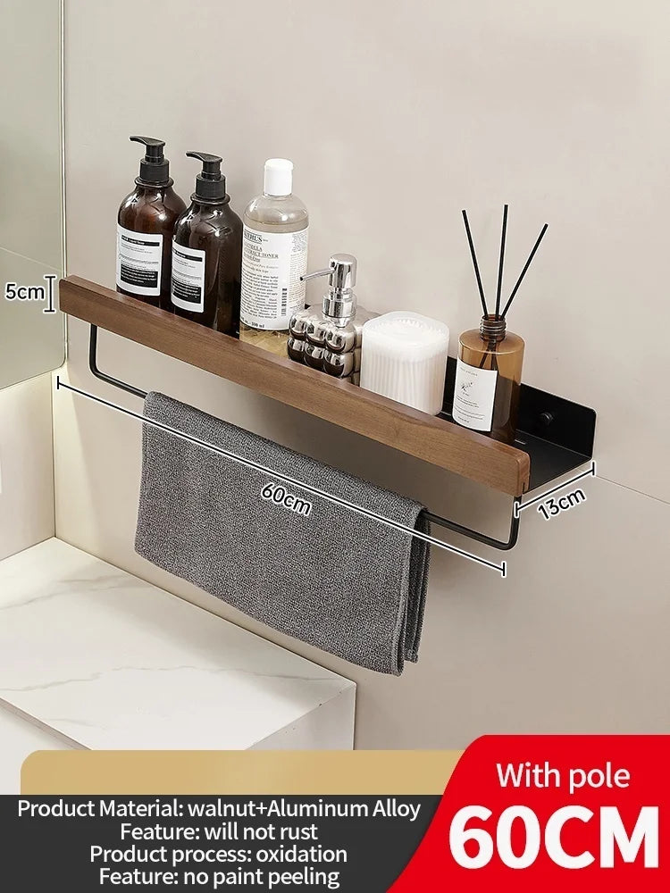 Holz Aluminium Material Badezimmer Regal Organizer Eckregal Shampoo Lagerregal Dusche Wandregal Badezimmer Organizer