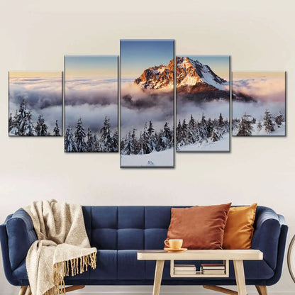 Landscape Canvas Posters Home Decor 5 Pieces Natural Lake Paintings Wall Art Scenery Pictures Modular Living Room Decor Unframed