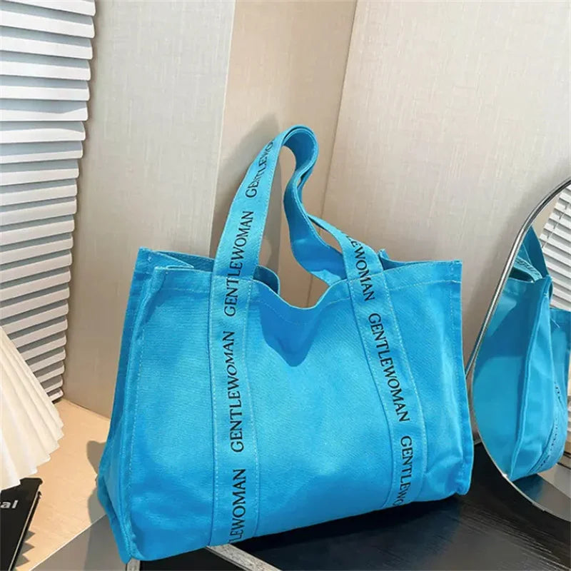 100pcs Custom Logo Fashion Tote Canvas Bags Active Lifestyle Sporty Cotton Handbag for Gym.