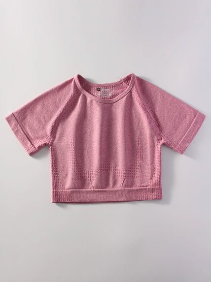 Women Seamless Yoga T-Shirt Fitness Crop Top Workout Gym Shirts Short Sleeve Quick-drying Yoga T-shirts Sportswear Female.