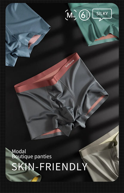 MiiOW 3 stücke 100S Modal Männer Boxer Unterwäsche Eis Seide Licht männer Höschen Boxershorts 5A Antibakterielle Atmungsaktive Mann unterhose