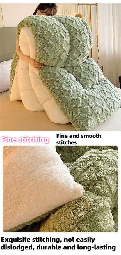 New Super Thick Winter Warm Blanket for Bed Artificial Lamb Cashmere Weighted Blankets Soft Comfortable Warmth Quilt Comforter