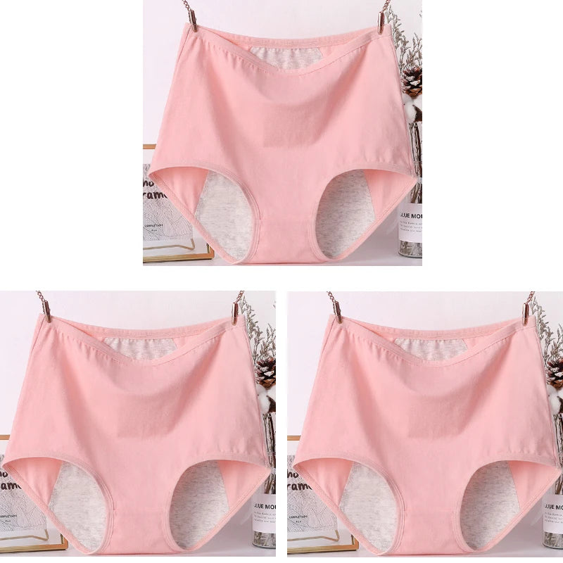 3pcs Girl Menstrual Panties Women's Physiological Briefs Ladies Period Leak Proof Panty High Waist Cotton Underwear.