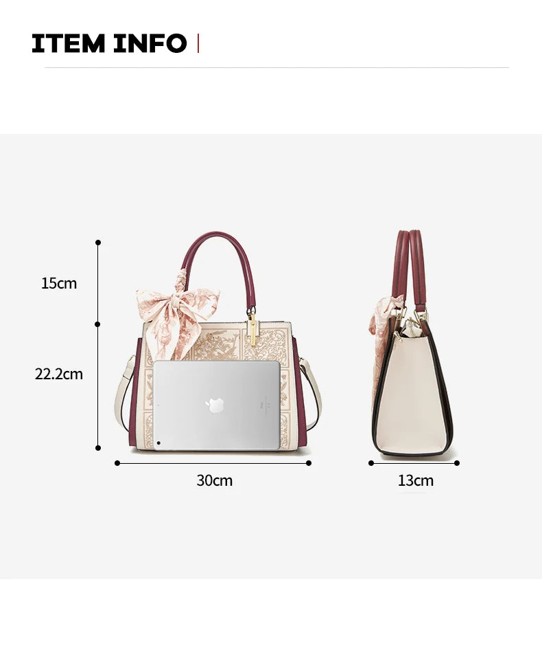 FOXER Split Leather 2025 Autumn Winter New Large Tote Handbag Women's Shoulder Bag Chinese Classic Embroidery Best Gift for Mom.