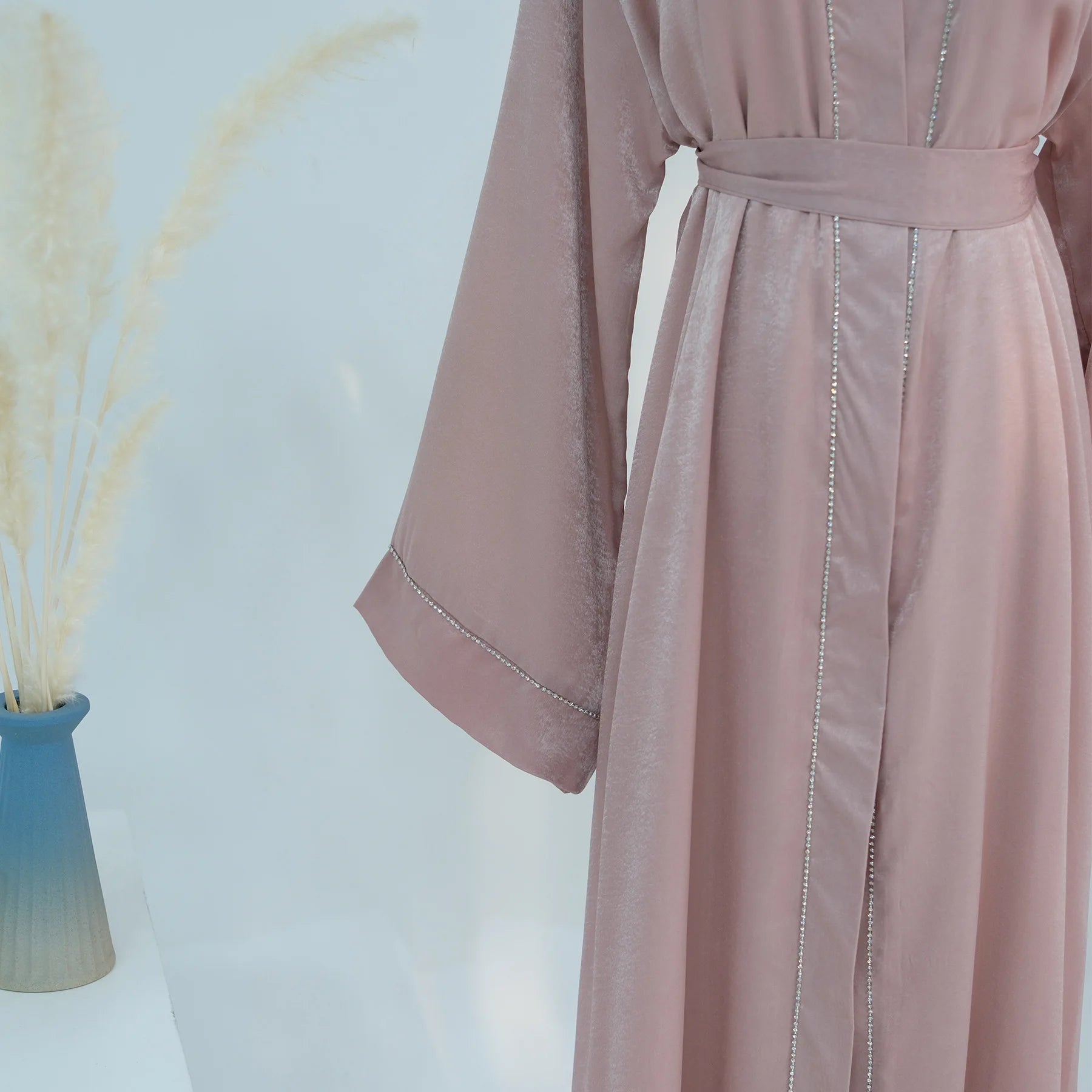 Ramadan Women's Galabiyas Solid Open Kaftan Dubai Abaya Dress Turkey Kimono Long Cardigan Fashion Muslim Islamic Clothing.