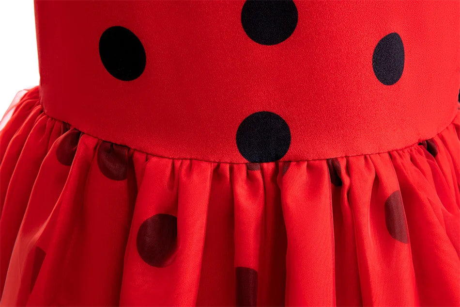 Mädchen Little Beetle Flying Sleeve Cosplay Prinzessin Kleid Geburtstag Halloween Party Kleidung Kinder Marinette Performance Kostüme.