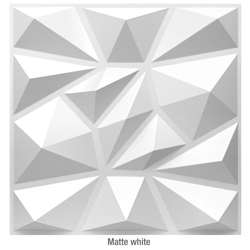 12 Pcs Decorative 3D Wall Panel Diamond Design Matt White Wallpaper Mural Tile-Panel-Mold 3D wall sticker bathroom kitchen 30cm