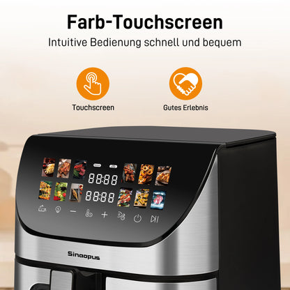 8.5L Multi Function air fryers Smart machine Viewing Window Electric Hot fryer Oilless Cooker with LED Touch Control,Family oven.