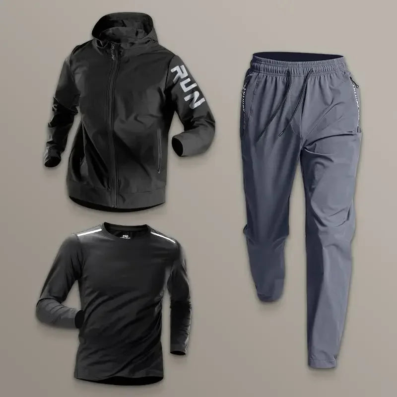 Men's Sportswear Set Quick-Dry Running Clothes Fitness Wear Morning Run Clothing Spring Autumn Basketball Training Jacket.