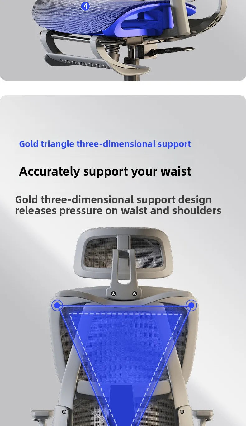 Ergonomischer Stuhl Heimcomputerstuhl Bequemer sitzender Bürostuhl Rücksitz Arbeitszimmer Schreibtisch E-Sport-Studienstuhl