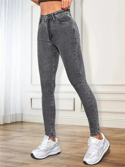 Women Stretch Skinny Jeans Lady Slim Fit Pencil Jeans Girls Leggings Straight Leg Denim Pants Blue Gray Black Sexy Long Trousers.