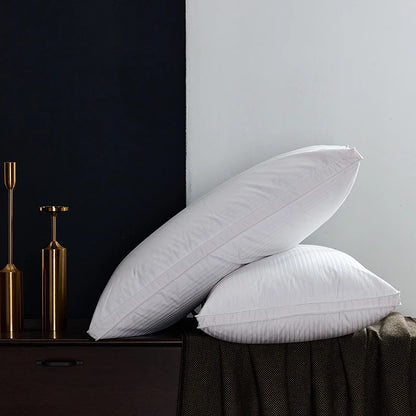100% Goose Down Pillows Neck Pillows for Sleeping Bed Pillow 100% Cotton Cover with Goose Donw 1pc Hotel Collection Soft Comfort.