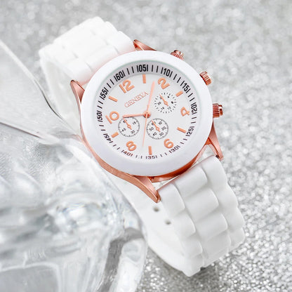2/3PCS Fashion Silicone Band Women Watches Arabic Dial Ladies Quartz Watch Set Reloj Mujer（Without Box）.
