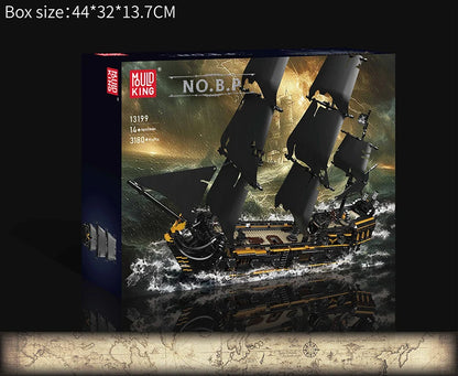 Mould King 13111 13199 Movie Toys The MOC Black Pearl Pirate Ship Model Assembly 16006 Building Block Brick Kids Christmas Gifts.