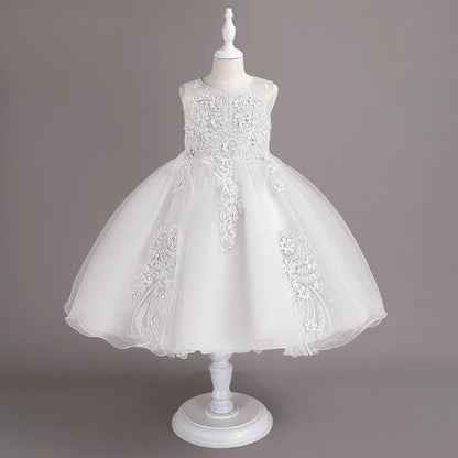 Neue Kinder kleid Spitze Blume Hochzeits kleid weibliche Klavier Performance Kleid Halloween Leistung kurze Mädchen Kleidung.