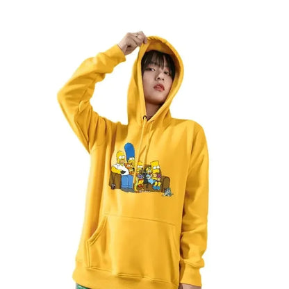 Bart Simpson Pullover 2025, neu, beliebt, The Simpsons Family-Kleidung, mit Kapuze, amerikanisches Nischenpaar, bequemes Design, Anime-Hoodie.