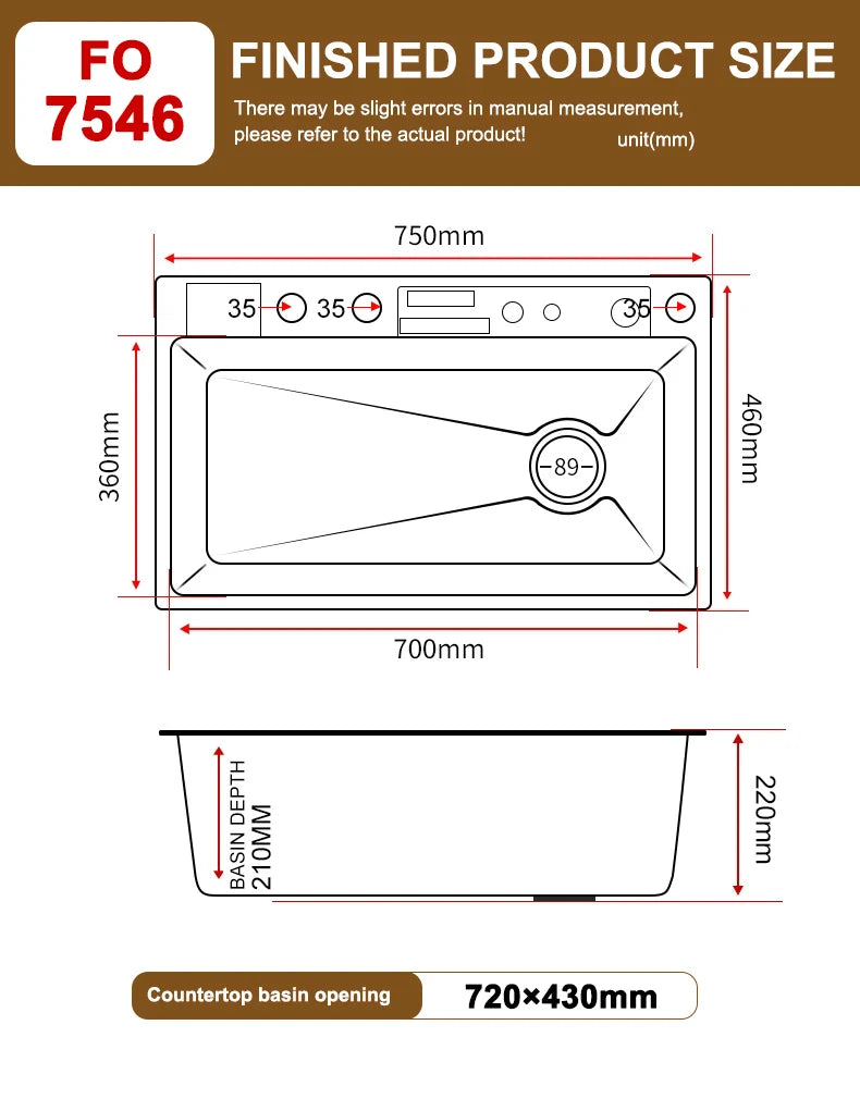 Neue Wasserfall Küchen spüle Edelstahl Multifunktion große Einzels chlitz integrierte Digital anzeige Waschbecken