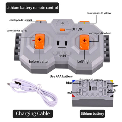 Power Functions Servo Train Car Motor Polarity Switch IR Speed Remote Control Receiver Battery Box Educational Kid Program Toys