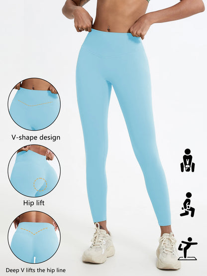 Hearuisavy Super Soft Fabrics High Waist Leggings Quick-Dry Gym Yoga Pants Running Workout Tights Push Up Sports Leggings Women