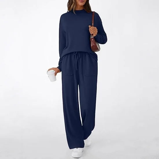 Autumn Winter Sweatshirt 2 Piece Set Women 2025 Casual Sport Long Sleeve Loose Tops And Wide Leg Pants Sets Suits Outfit.