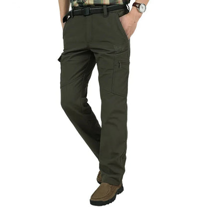 Winter Thick Pants Men Double Layer Fleece Cashmere Overalls High Quality Male Camouflage Trousers Warm Casual Cargo Pants.
