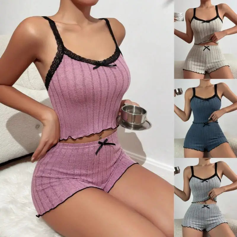 Elastische Spitze Trim Spwear frauen Sinnliche Baumwolle Flanell ort Hosen Hause Bequeme Sommer Oberbekleidung Hause Kleidung.