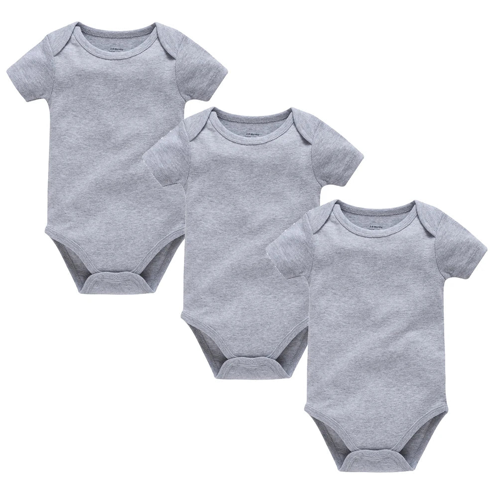 3Pcs Baby Jungen Kleidung 100% Baumwolle Solid Black Kurzarm Blank Baby Bodys körper bebe Neugeborenen Overall Plain 0-24 monate.