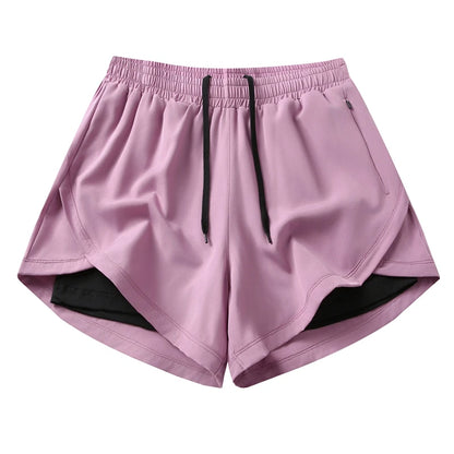 Yoga Short Pants Women Double Design Short Lightweight Comfortable Quick Dry Breathable Fitness Sport Anti-exposure Shorts Pants