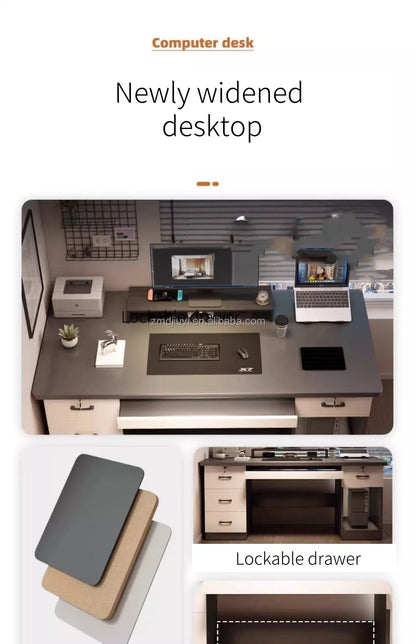 Desktop-Computertisch mit Schubladen für Heimlernen, Schreiben und Büromöbel. Großer Schreibtisch für den Schreibtisch