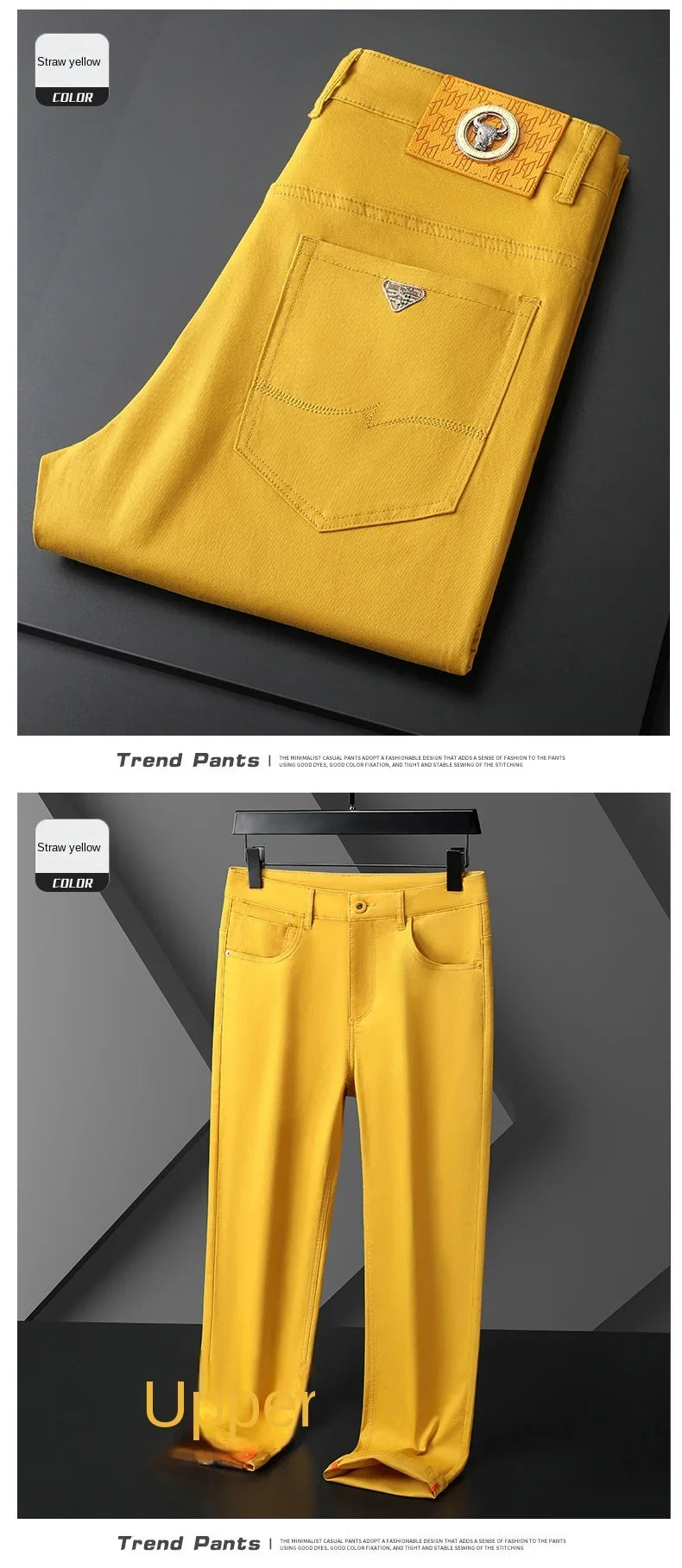 Seven-Color Stretch Jean Men's Trendy Wild Simple 97% Cotton High-End Slim-Fitting Small Straight Casual Men's Clothing Trousers.