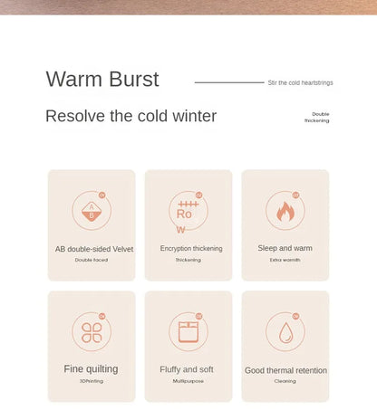 New Super Warm Lamb Wool Quilt Winter Thickened Cotton Quilt Warm Cotton Double sided Velvet Soft Extra Large Blanket.