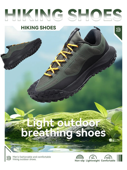 Baasploa Wanderschuhe Herren Outdoor Wasserdicht Camping Beständig Rutschfeste Turnschuhe Männlich Lässig Leichte Schnür-Wanderschuhe.