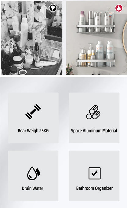 Wandbehang Ecke Rechteckiges Rack Badezimmer Regal Handtuchhalter Regale Wand Dusche Shampoo Rack Kein Bohrer Regal Stativ