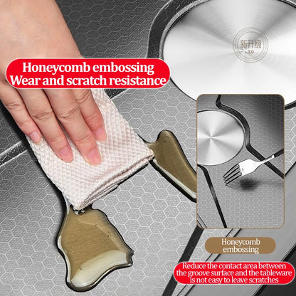 Kitchen Sink 304 Stainless Steel Rain Waterfall Single Trough Honeycomb Large Single Trough Washing Basin