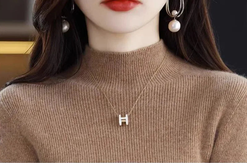 Solide Hälfte Rollkragen Stricken Pullover Frauen Herbst Winter Koreanische Langarm Pullover Mode Alle Spiel Dicke Warme Dünne Jumper Neue