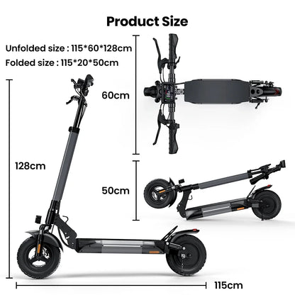 ISCOTER W9 Electric scooter 1000W engine 48V14AH battery foldable E-type scooter 10-inch pneumatic tire adult electric scooter